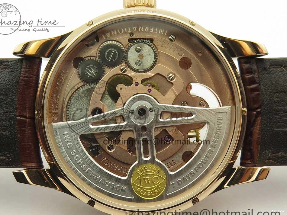 MIROTIME 0514 Portuguese Tourbillon IW5046 RG ZF Best Edition White Dial on Brown Leather Strap UrbanStyle 7144